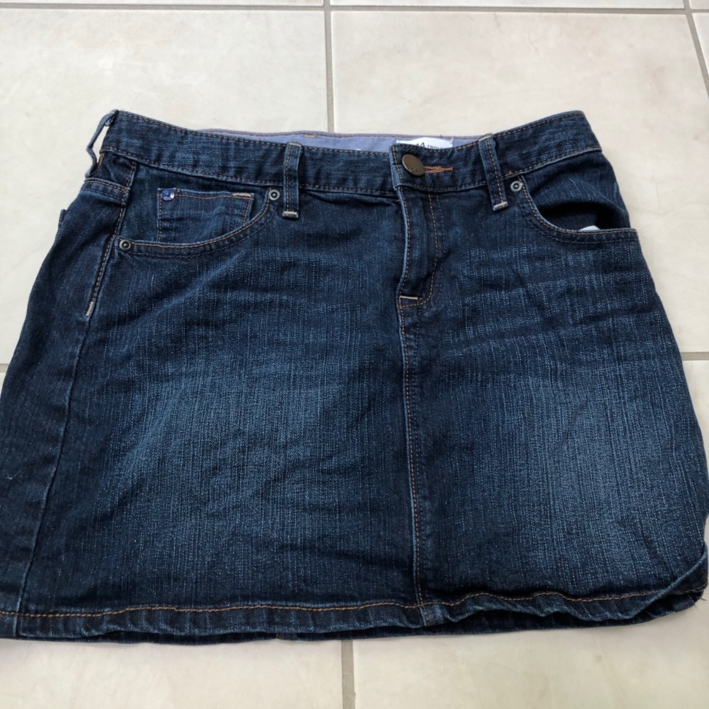 denim mini skirt